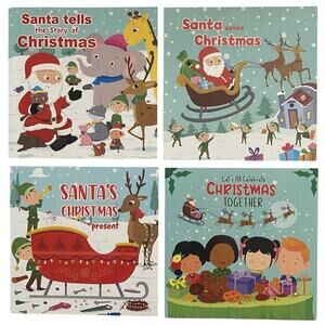 Set Of 4 Children's Christmas Books Santa Family Holiday‎ Reads Winter Fun